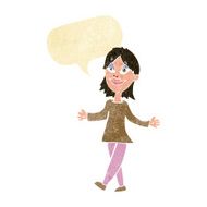 cartoon woman with no worries speech bubble N8