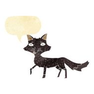 cartoon little wolf with speech bubble N4