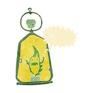 cartoon spooky lantern with speech bubble N2