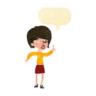 cartoon woman with idea speech bubble N49