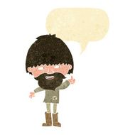 cartoon hippie man in wellington boots with speech bubble N2