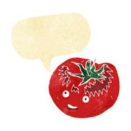 cartoon tomato with speech bubble N8