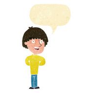 cartoon happy man with speech bubble N84