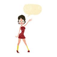 cartoon party girl with speech bubble N2