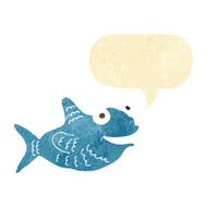 cartoon happy fish with speech bubble N5