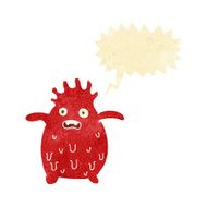 cartoon funny slime monster with speech bubble N4