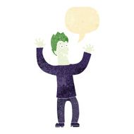 cartoon halloween vampire with speech bubble N4