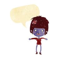 cartoon vampire girl with speech bubble N45