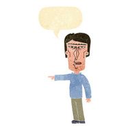 cartoon pointing man with speech bubble N17