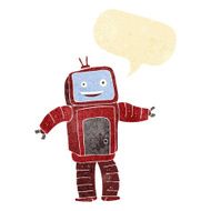 cartoon funny robot with speech bubble N14