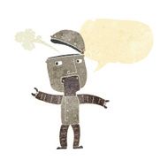 cartoon funny robot with speech bubble N15