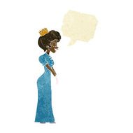 cartoon princess with speech bubble N6