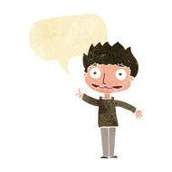 Cartoon happy boy with speech bubble N45