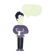 cartoon vampire with speech bubble N24
