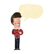 cartoon proud man with speech bubble N5