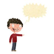 cartoon happy boy laughing with speech bubble N4