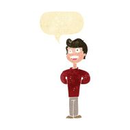 cartoon happy man with speech bubble N88