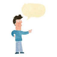 cartoon man pointing with speech bubble N36