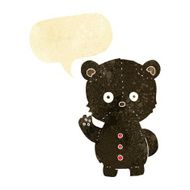 cartoon black bear cub with speech bubble N14