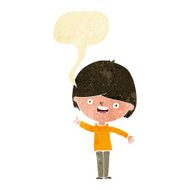 Cartoon happy boy with speech bubble N47