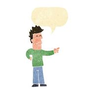 cartoon man pointing with speech bubble N37
