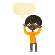 cartoon startled boy with speech bubble N6