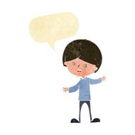 cartoon unhappy boy with speech bubble N11