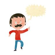 cartoon man with mustache pointing speech bubble N6