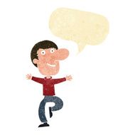 cartoon happy man with speech bubble N89