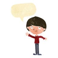 Cartoon happy boy with speech bubble N48