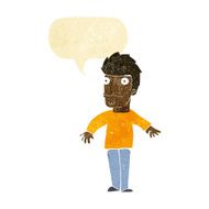 cartoon worried man with speech bubble N19