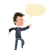 cartoon man pointing with speech bubble N38