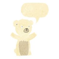 cute cartoon polar bear with speech bubble N15