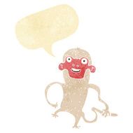 cartoon monkey with speech bubble N6