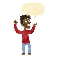 cartoon excited man with speech bubble N14