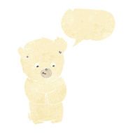 cute cartoon polar bear with speech bubble N16