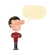 cartoon happy man with speech bubble N90