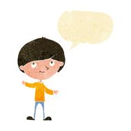 Cartoon happy boy with speech bubble N49