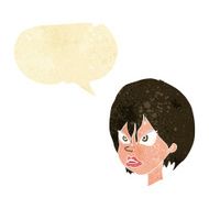 cartoon annoyed woman with speech bubble N37
