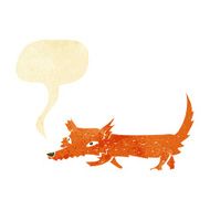 cartoon little fox with speech bubble N7