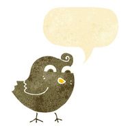 cartoon funny bird with speech bubble N2