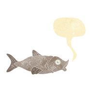 cartoon fish with speech bubble N15