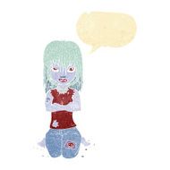 cartoon vampire girl with speech bubble N46