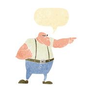 cartoon angry tough guy pointing with speech bubble N2