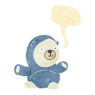 cute cartoon polar bear with speech bubble N17