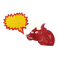 cartoon angry bull head with speech bubble N2
