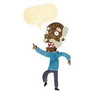 cartoon frightened old man with speech bubble N7