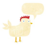 cartoon hen with speech bubble N2