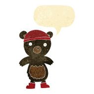 cartoon cute black bear with speech bubble N13