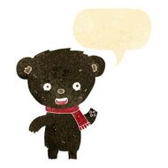 cartoon cute black bear with speech bubble N14